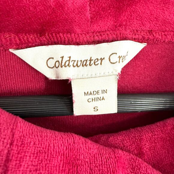 Coldwater Creek Sz Small Merlot Long Sleeve Velour Christmas Blouse Shirt Top - Picture 2 of 7